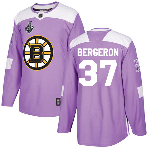 Adidas Bruins #37 Patrice Bergeron Purple Authentic Fights Cancer Stanley Cup Final Bound Youth Stitched NHL Jersey